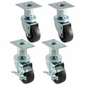 Pitco Equivalent 3in Swivel Adjustable Height Plate Casters for Fryers, 4PK 190KIT3PIT